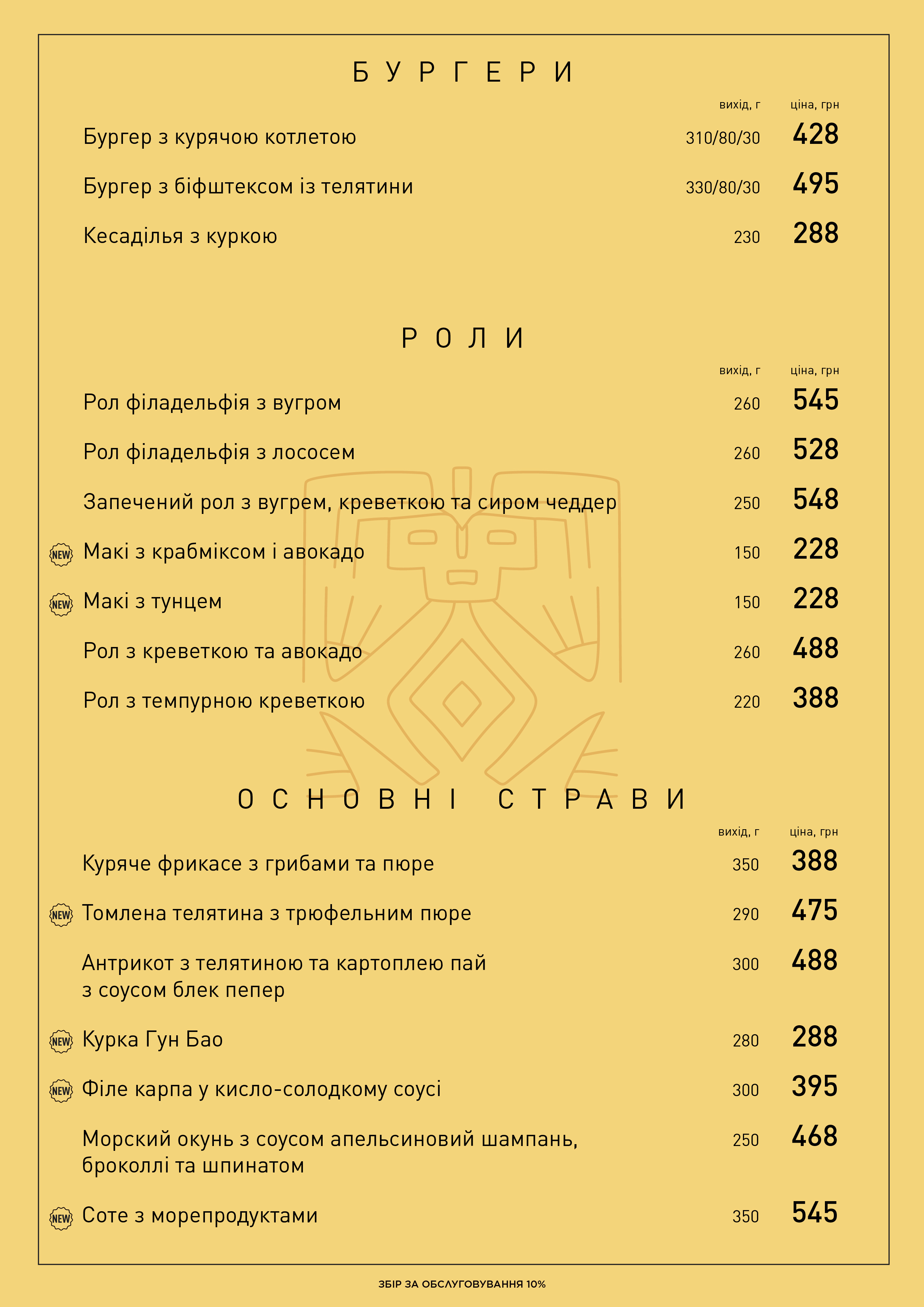 Основне меню