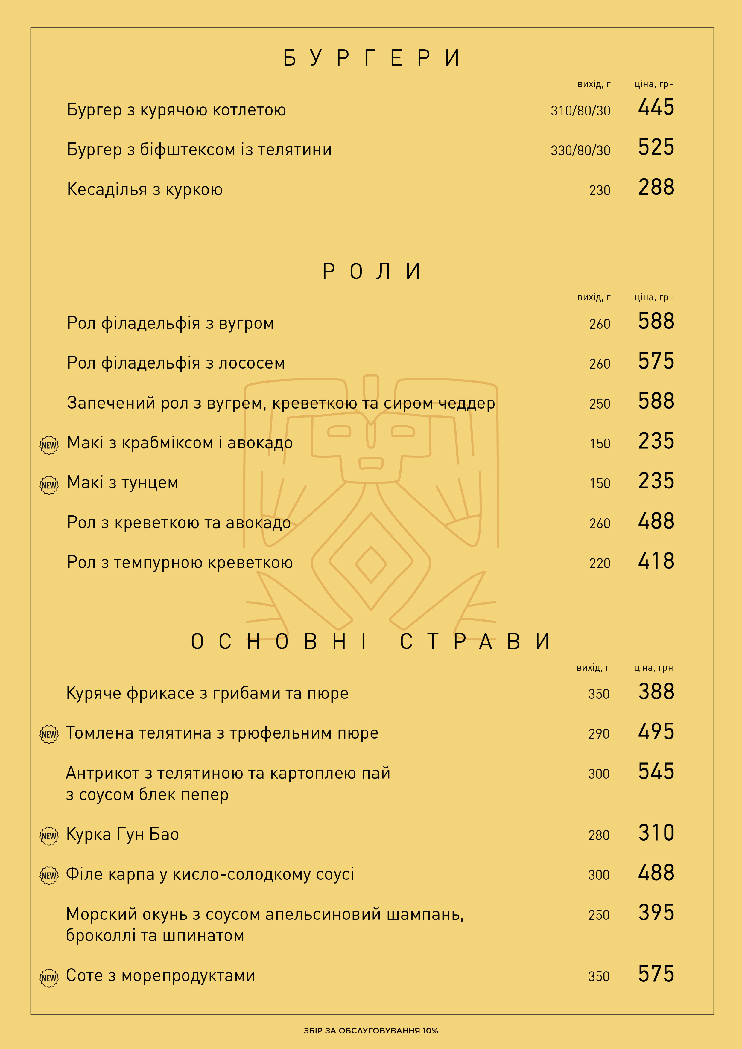 Основне меню